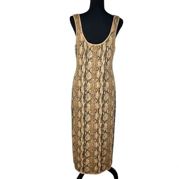 LPA Snakeskin Print Knit Midi Dress‎ - Size XL - Picture 2 of 7